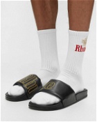 Rhude Rhude Leather Slides Black - Mens - Sandals & Slides