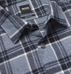 Hugo Boss - Checked Cotton-Flannel Shirt - Men - Blue