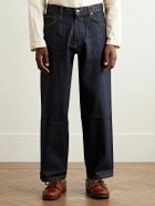Noah - Stovepipe Wide-Leg Selvedge Jeans - Blue