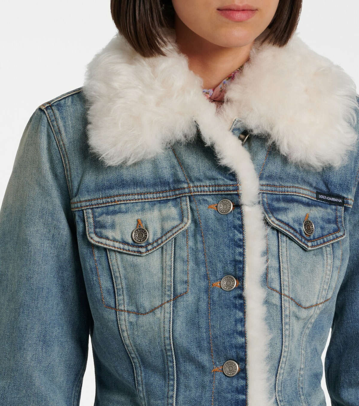 Dolce&Gabbana Shearling-trimmed denim jacket