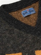 Blue Blue Japan - Jacquard-Knit Mohair-Blend Sweater Vest - Gray
