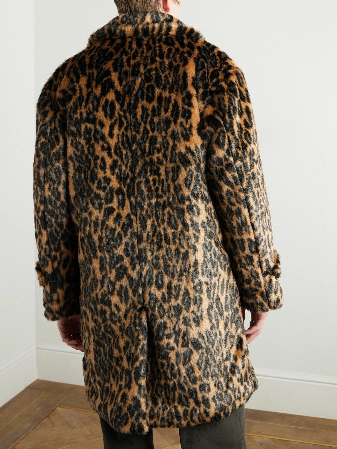 SAINT Mxxxxxx - Padded Leopard-Print Plush Coat - Brown