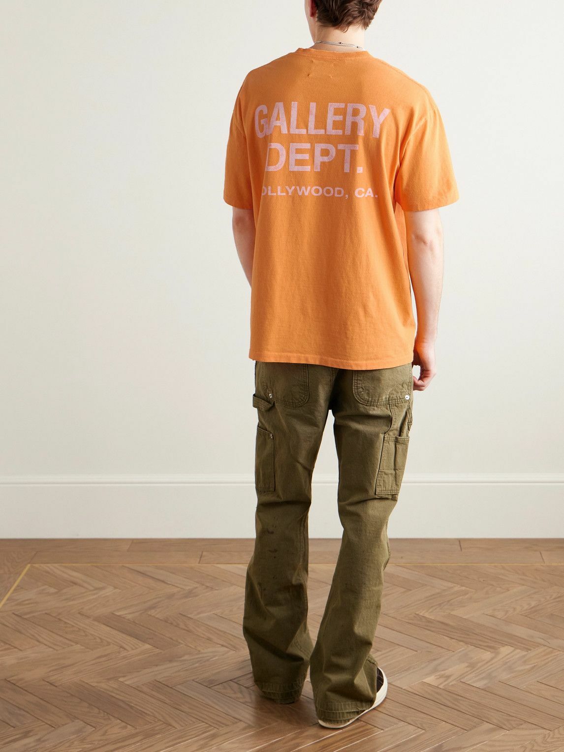 Gallery Dept. - Souvenir Logo-Print Cotton-Jersey T-Shirt - Orange