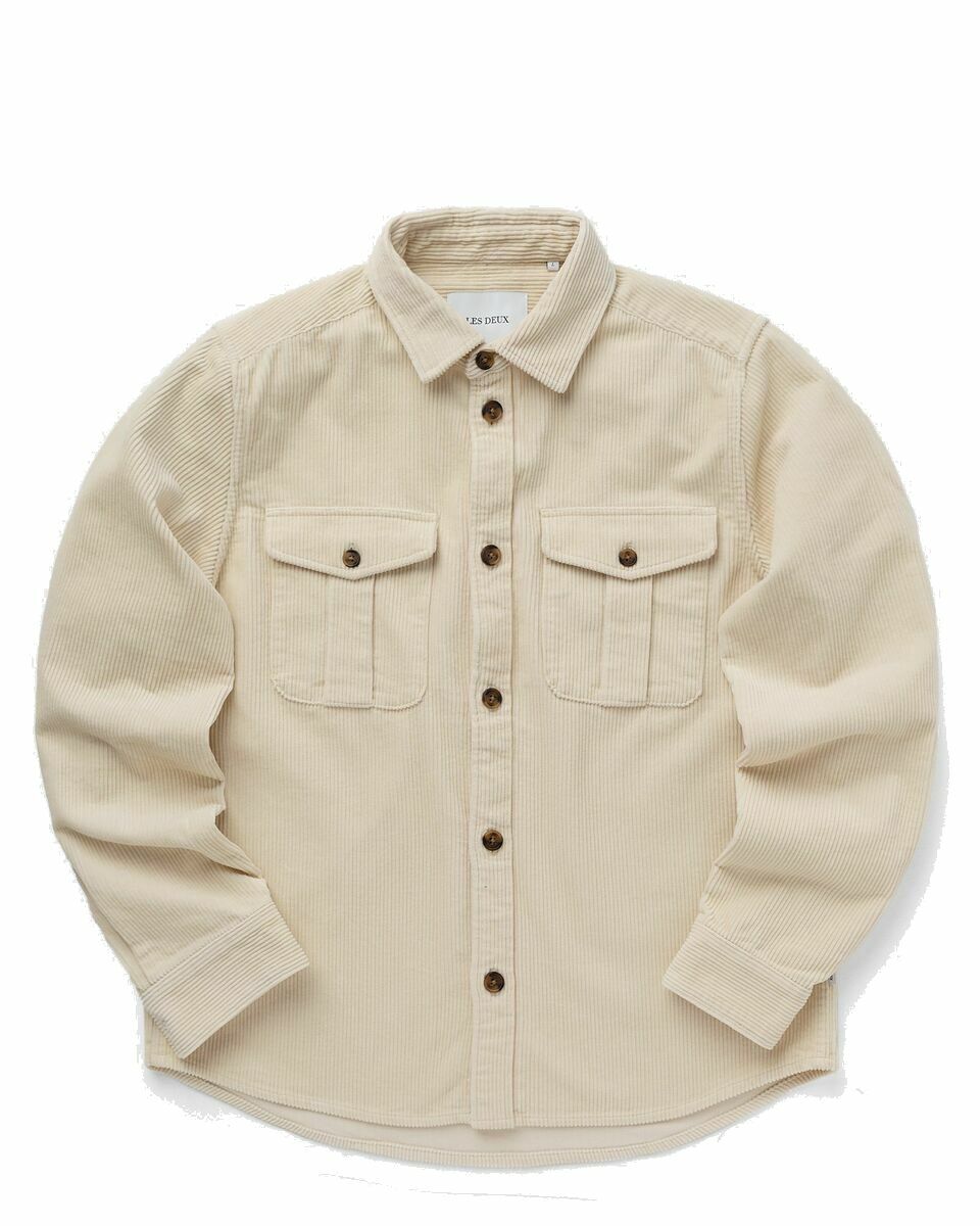 Photo: Les Deux Kody Heavy Corduroy Overshirt Beige - Mens - Longsleeves