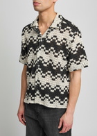 Percival Naples Crotchet-knit Cotton-blend Shirt Ecru