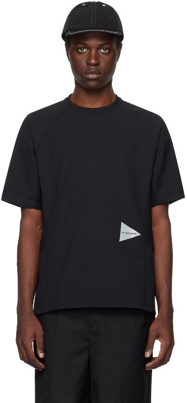 Photo: and wander Black Hybrid T-Shirt
