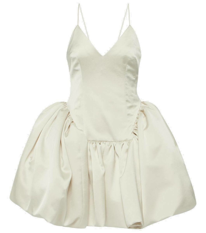 Photo: Danielle Frankel Bridal Estelle satin twill minidress