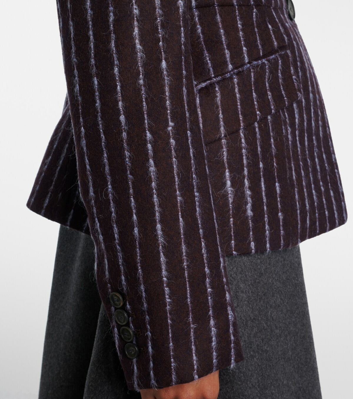 Erdem Pinstripe wool and mohair blazer