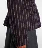 Erdem Pinstripe wool and mohair blazer