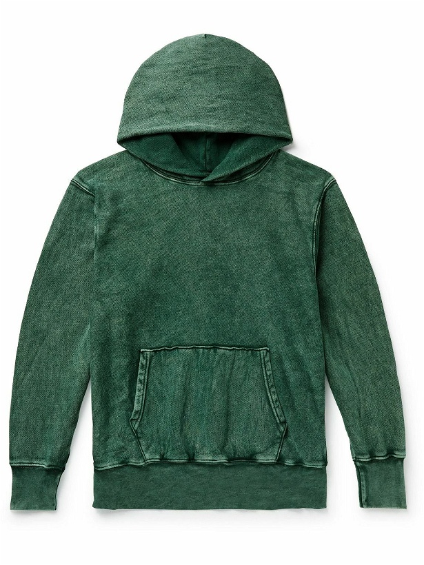 Photo: Les Tien - Garment-Dyed Cotton-Jersey Hoodie - Green