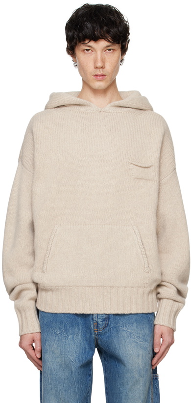 Photo: le PÈRE Beige Knitted Hoodie