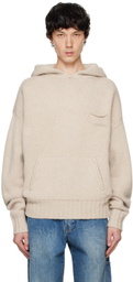 le PÈRE Beige Knitted Hoodie