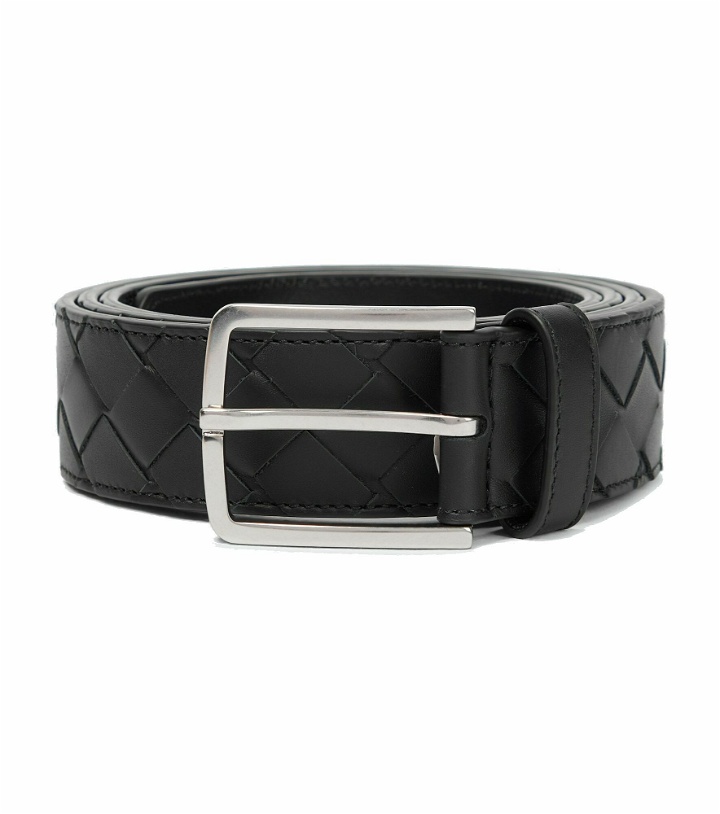Photo: Bottega Veneta - Intrecciato leather belt