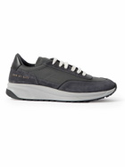 Common Projects - Track 80 Leather-Trimmed Suede and Ripstop Sneakers - Gray
