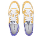 Autry Men's Cracked Super Vintage Low Sneakers in White/Yellow