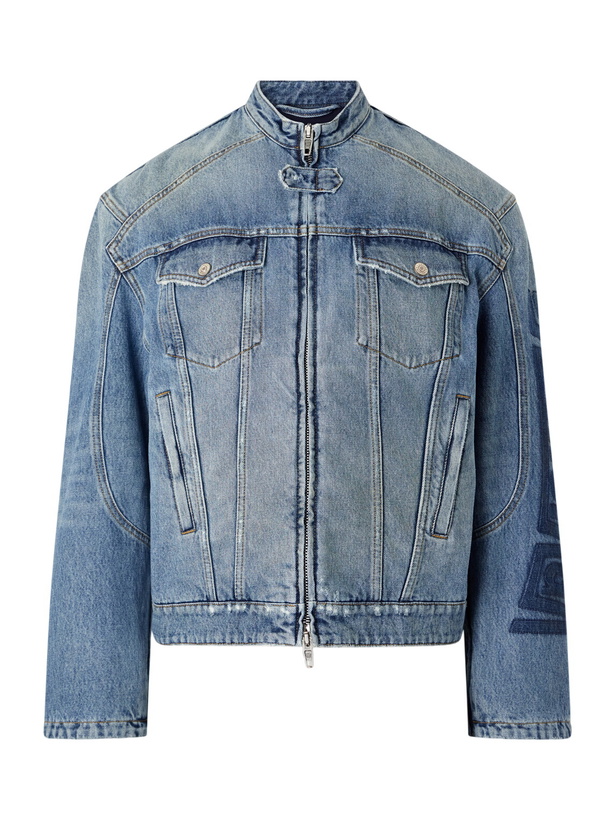 Photo: Balenciaga - Denim Motorcycle Jacket - Blue