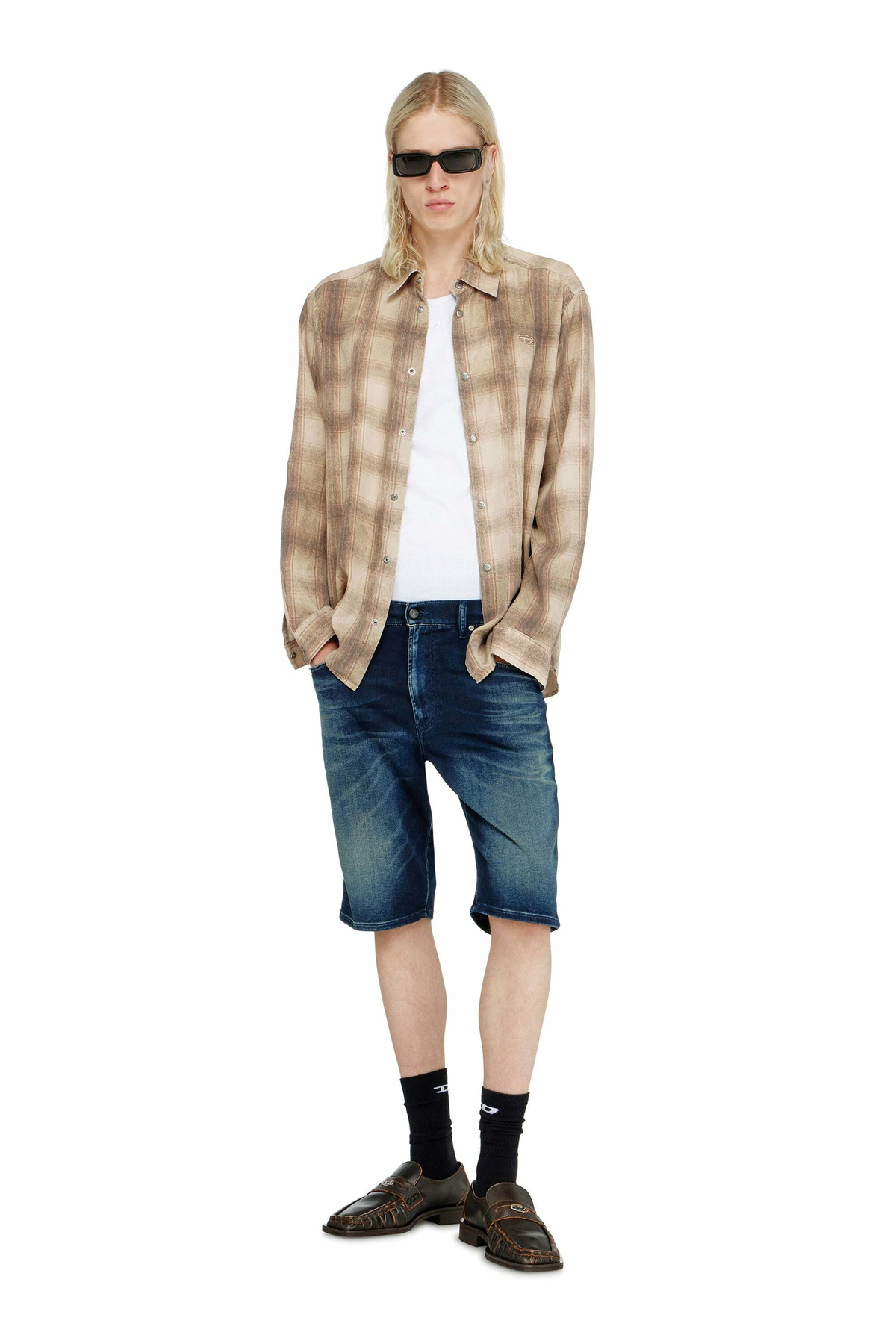 Diesel Chino shorts in shaded Jogg Jeans - Denim short pants Mens in Blue