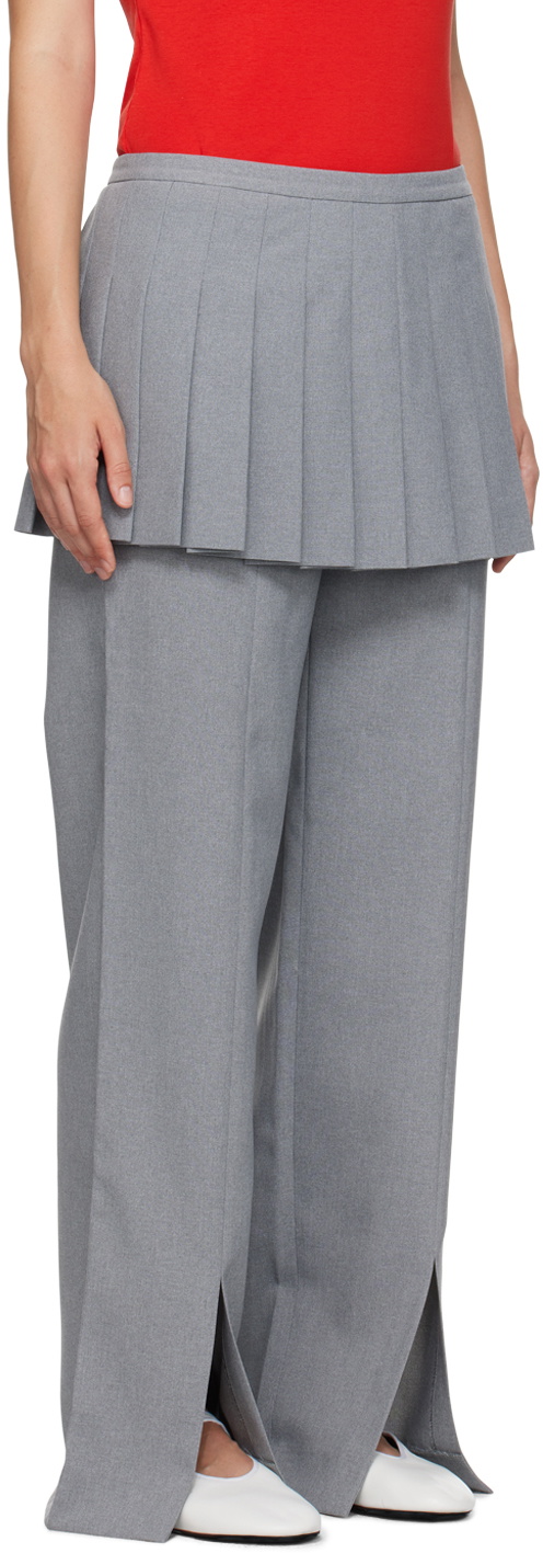Sandy Liang Gray Lichi Trousers
