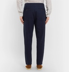 Ermenegildo Zegna - Indigo Tapered Garment-Dyed Cotton Drawstring Suit Trousers - Men - Blue