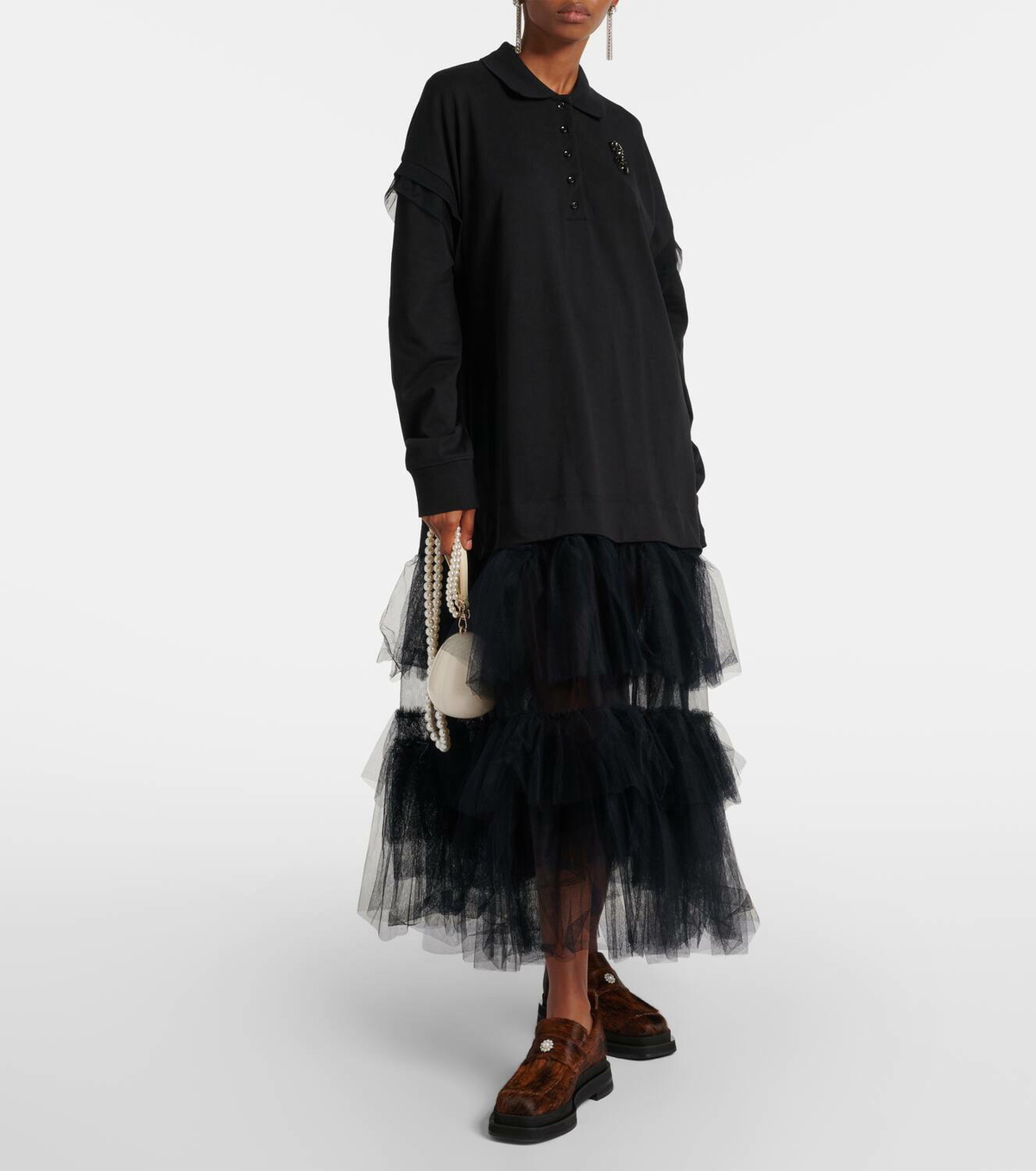 Simone Rocha Heart Toe calf hair platform loafers