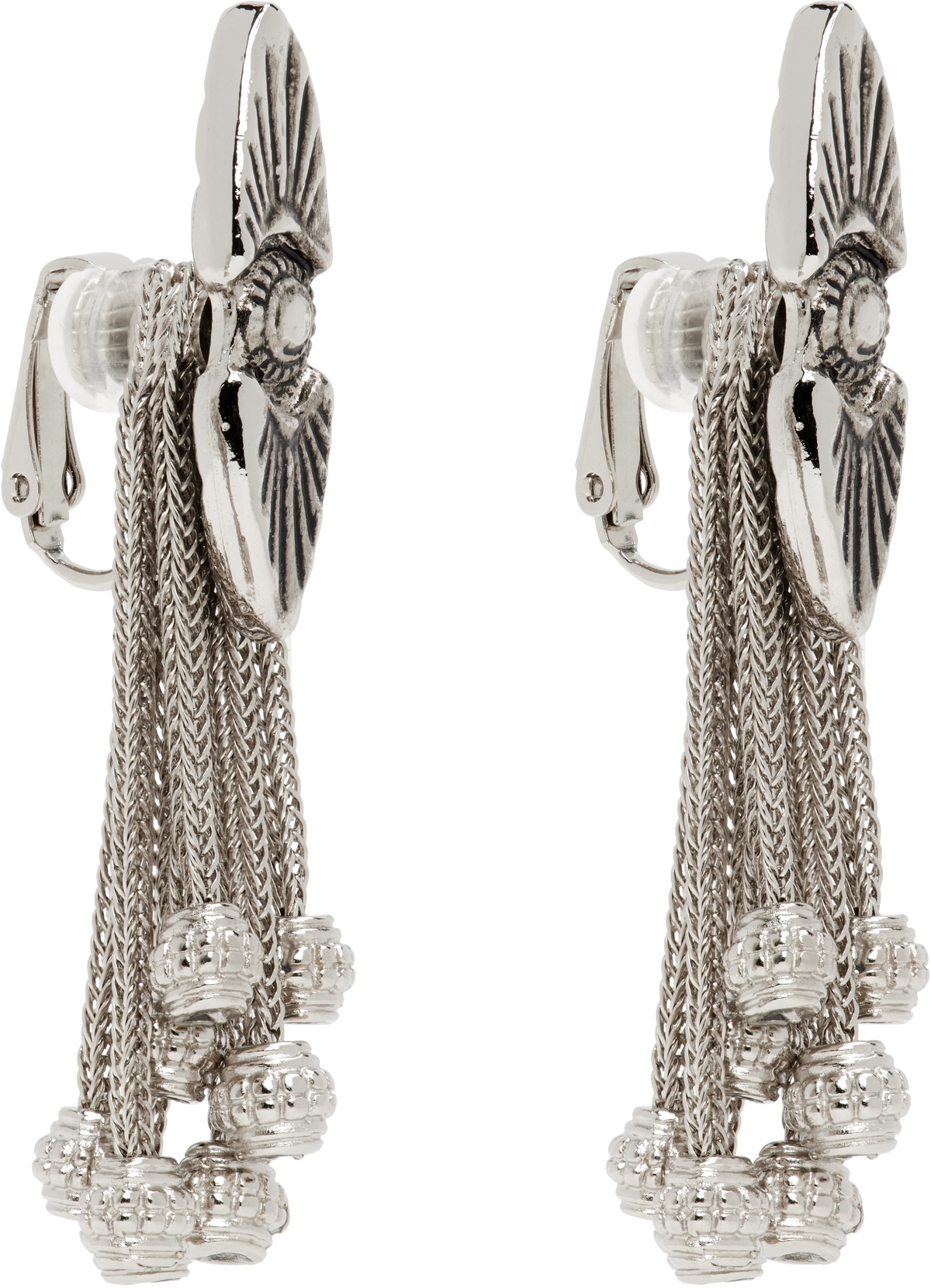Toga Pulla Silver Metal Motif Earrings