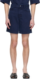 Solid Homme Navy Faded Denim Shorts