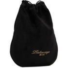 Balenciaga Black Drawstring Waxed Suede Pouch