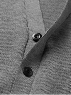 AMI PARIS - Slim-Fit Logo-Embroidered Merino Wool Cardigan - Gray