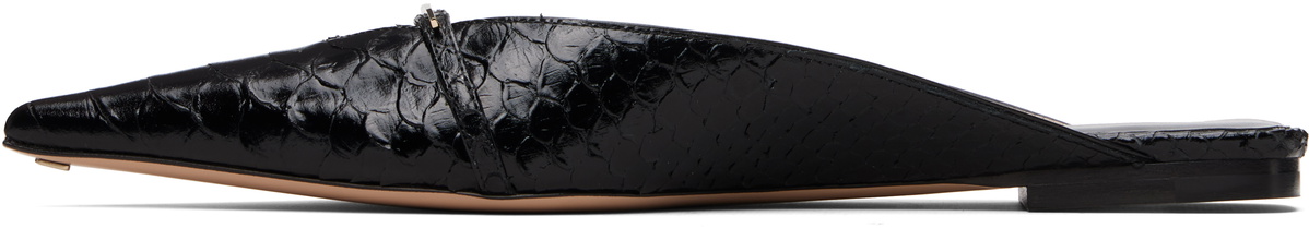 Tom Ford Python Puffer TOM FORD Black Printed Python Julianne Mule Flats TOM FORD