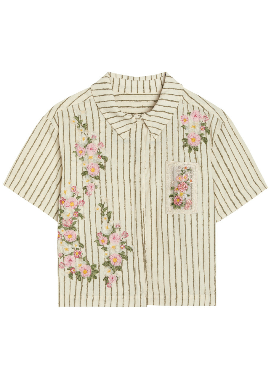 Agua BY Agua Bendita Virtuosa Embroidered Cotton-blend Shirt Multicoloured