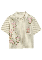 Agua BY Agua Bendita Virtuosa Embroidered Cotton-blend Shirt Multicoloured
