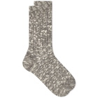 RoToTo Low Gauge Slub Crew Sock in Mid Grey