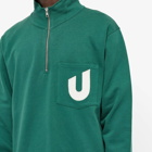 YMC Men's x Umbro Quarter Zip Track Top in Green/White