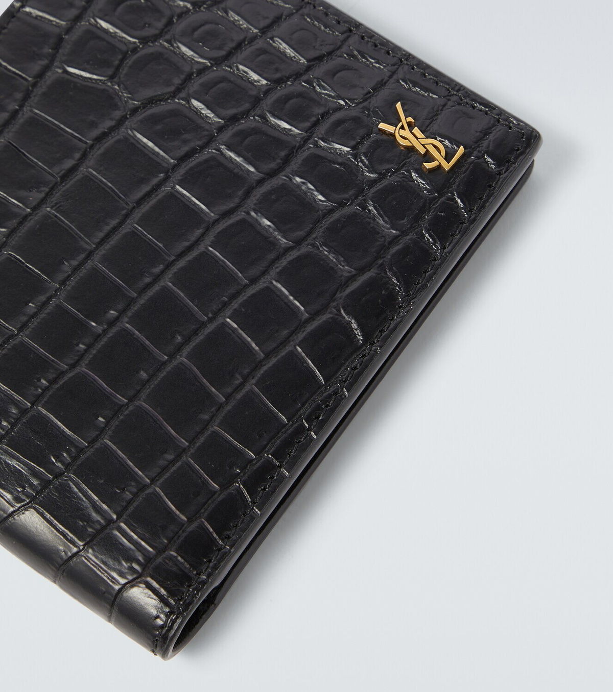 Saint Laurent Croc-effect leather wallet