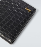 Saint Laurent Croc-effect leather wallet