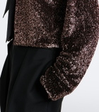 Veronica Beard Bancroff sequined tie-neck jacket