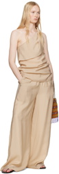Ruohan Beige Two-Pocket Lounge Pants