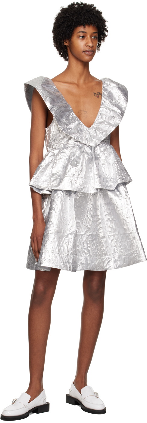 silver ganni dress Rent Ganni Silver Dress UK 10