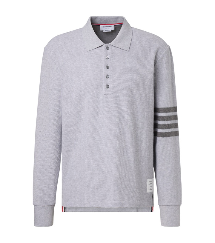 Photo: Thom Browne 4-Bar cotton piqué polo shirt