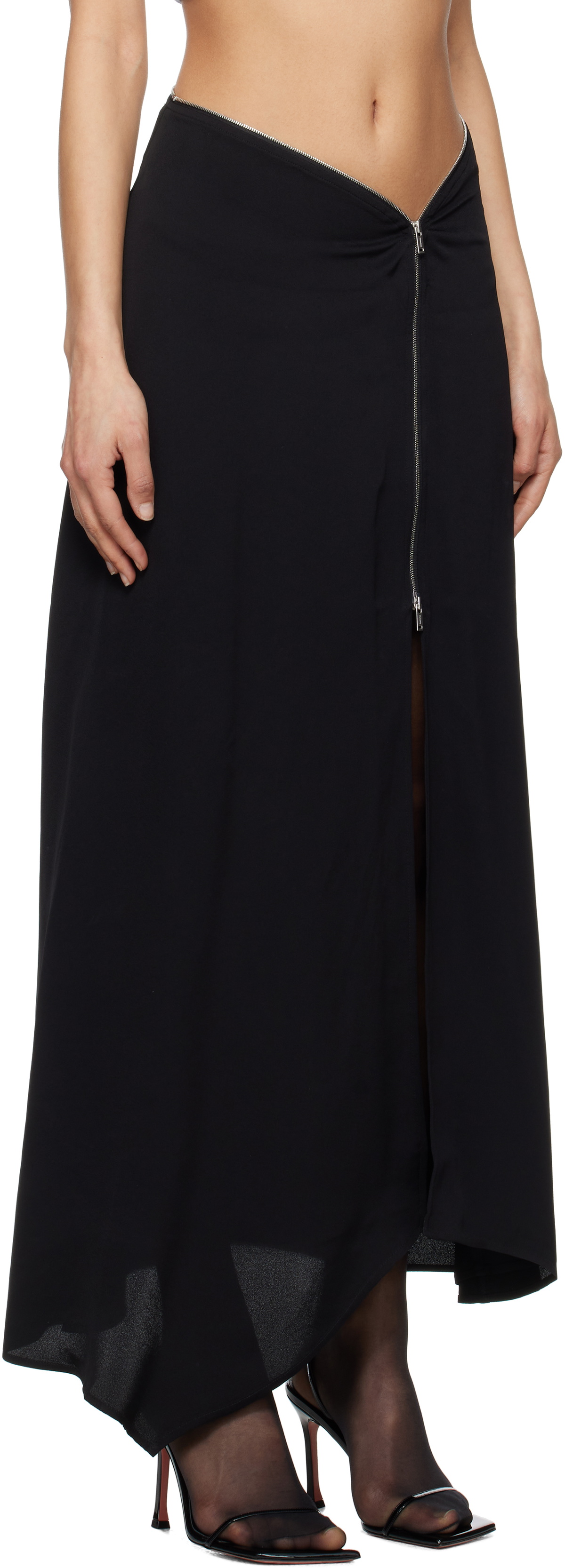 Nanushka Black Zella Maxi Skirt