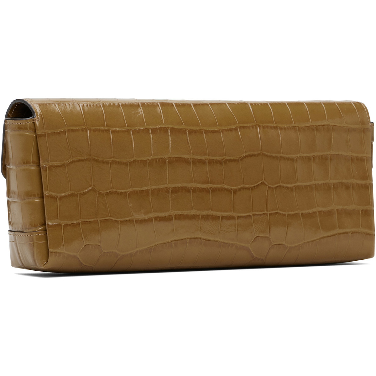 TOTEME Khaki Soft Croco-Embossed T Clutch