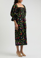 Borgo DE Nor Viona Printed Cotton Midi Dress Black