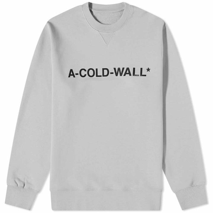 Photo: A-COLD-WALL* Men's Essential Logo Crew Sweat in Light Grey