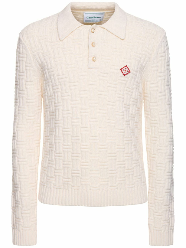 Photo: CASABLANCA Column Stitch Wool Knit Polo