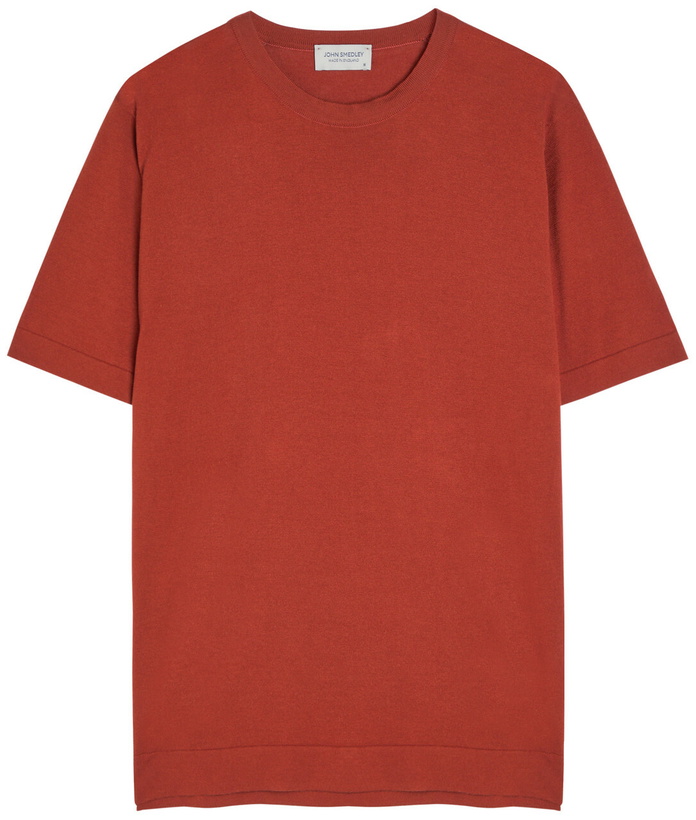 Photo: John Smedley Lorca Fine-knit Cotton T-shirt Red