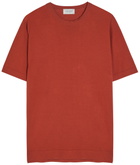 John Smedley Lorca Fine-knit Cotton T-shirt Red
