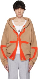 JW Anderson Tan & Orange Anchor Logo Hoodie