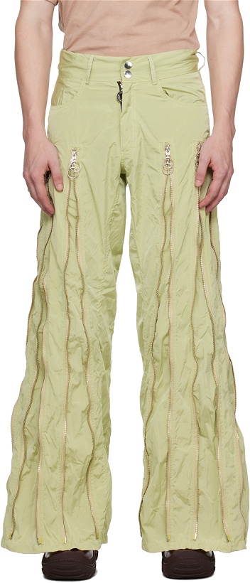 Photo: Charlie Constantinou Green Adjustable Zip Trousers