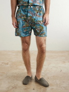 Derek Rose - Ledbury 100 Printed Cotton Pyjama Set - Blue