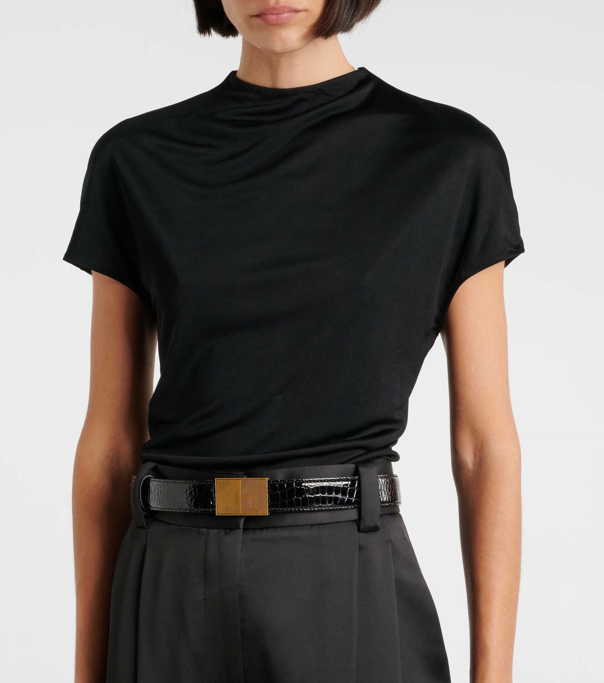Khaite Elio croc-effect leather belt Khaite